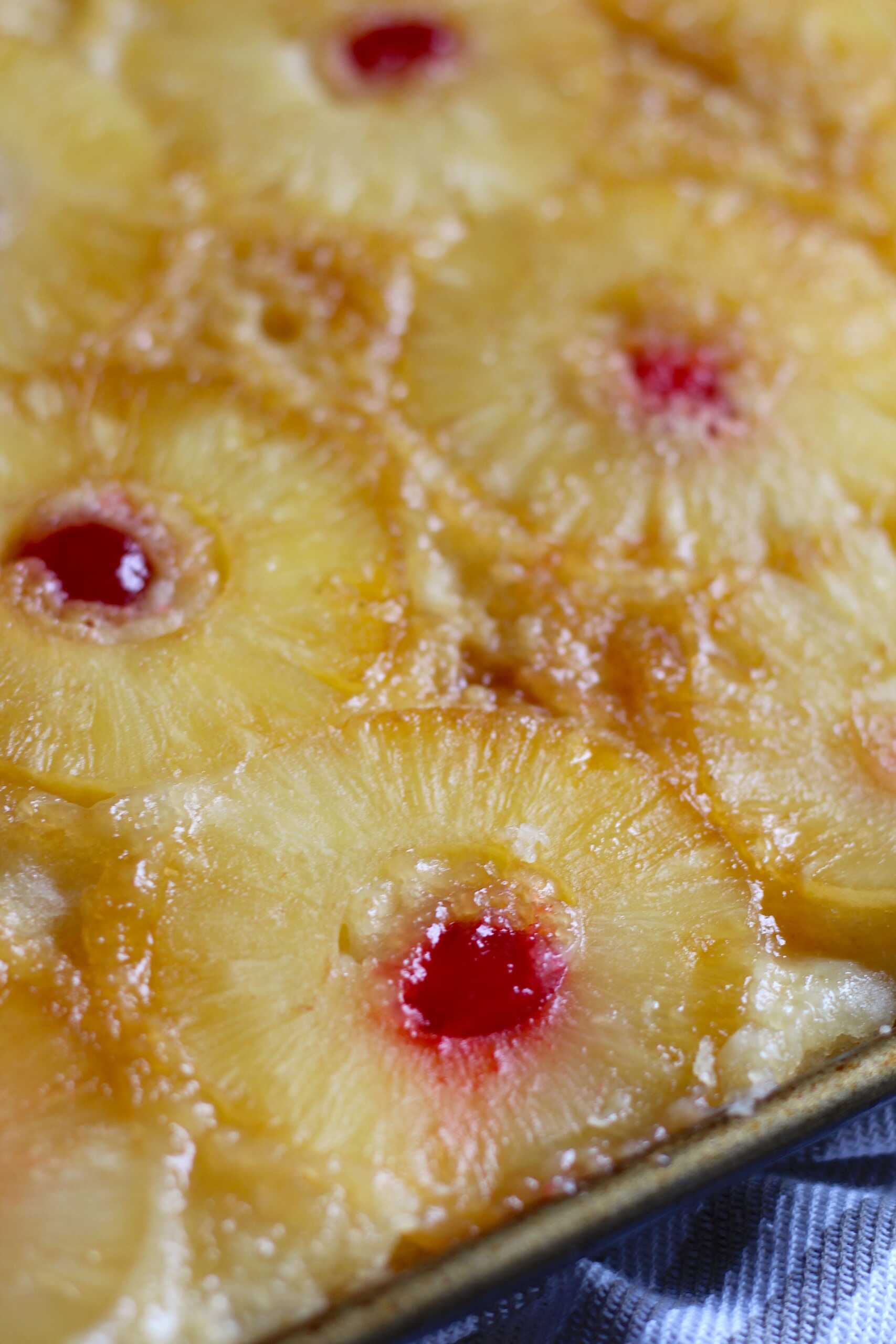 Pineapple Upside Down Sheet Pancakes - The Seaside Baker