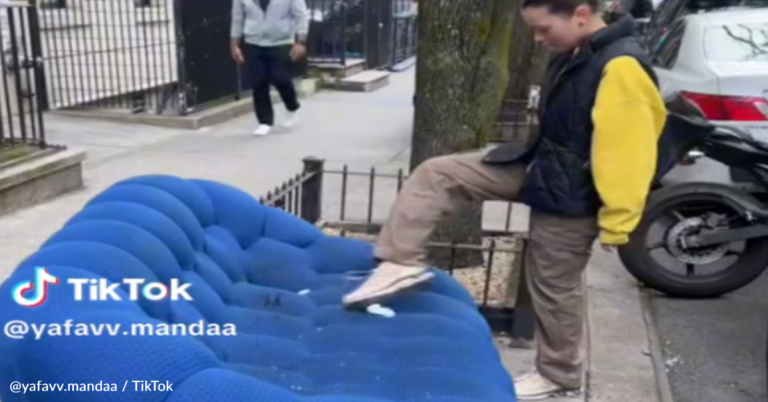 Woman Finds Old Couch On NYC Streets And Gives It A New Home
