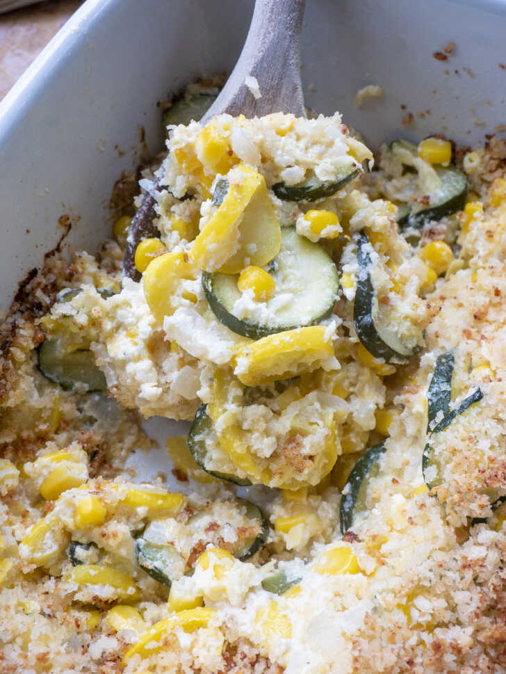 Summer Squash Zucchini Corn Casserole | 12 Tomatoes