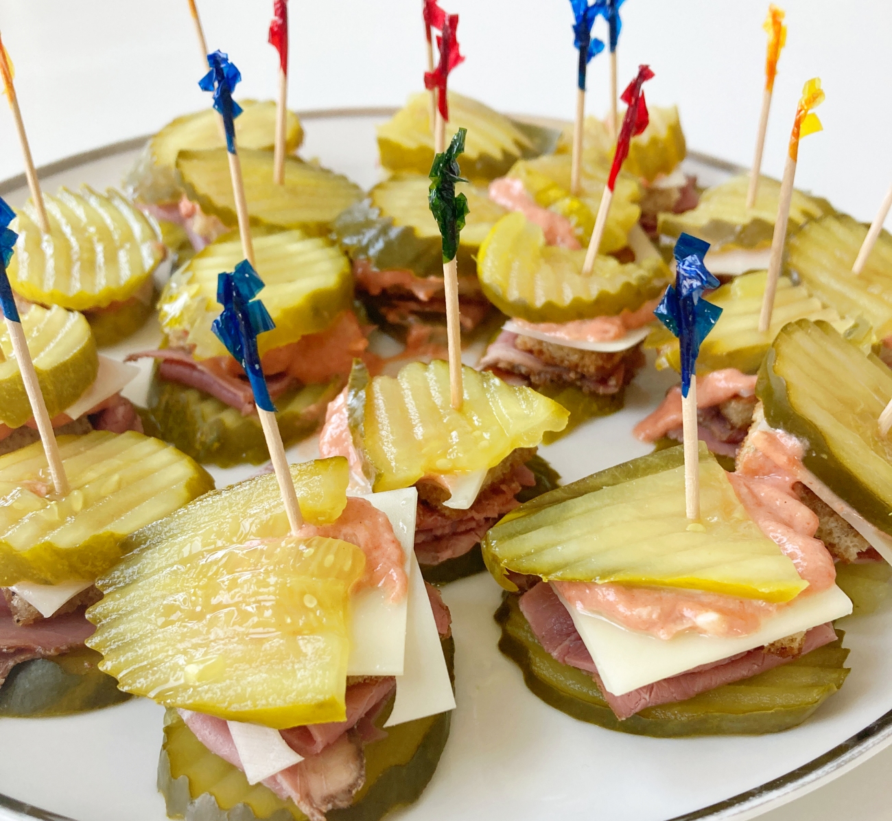 Reuben Pickle Bites