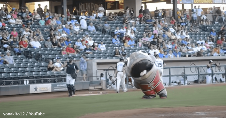 Fish Mascot “Eats” Baseball Game Worker When He Doesn’t Get His Way