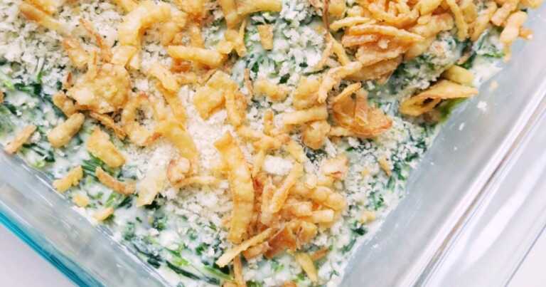 Crispy Onion Spinach Casserole