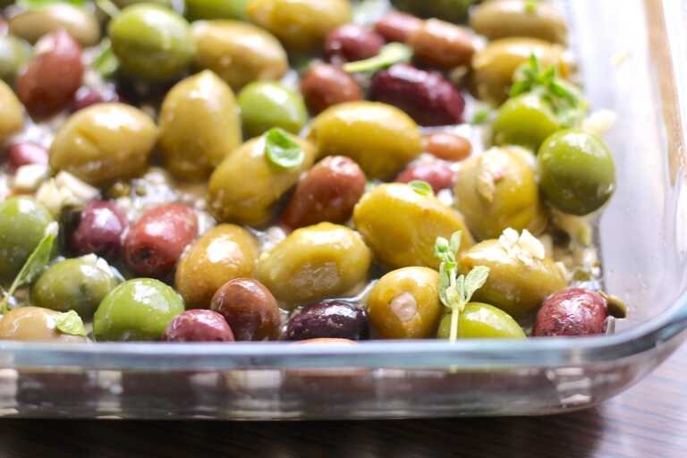 Garlic Roasted Olives
