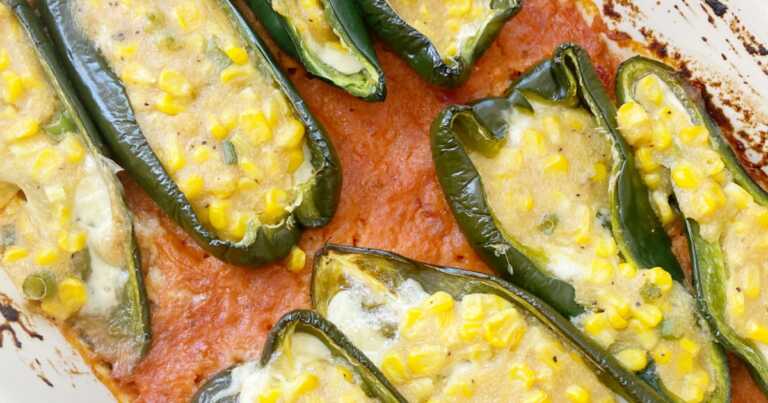 Polenta-stuffed Poblano Peppers