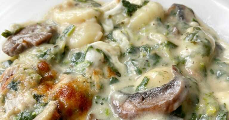 Mushroom Gnocchi Florentine