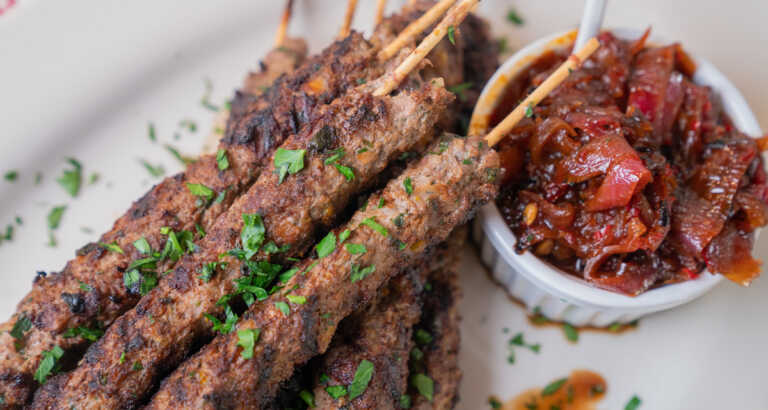 Grilled Lamb Koftas with Onion Relish