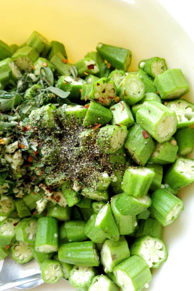 Garlic Roasted Okra 12 Tomatoes