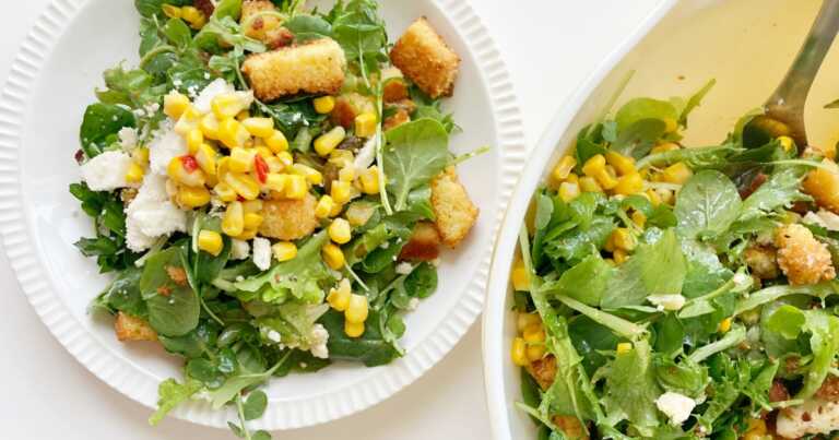 Southwestern Salad with Cornbread Croutons