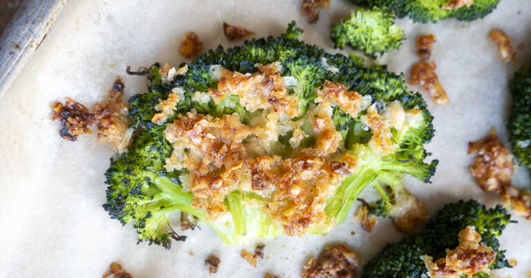 Parmesan Smashed Broccoli