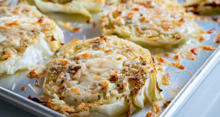 Cheesy Baked Cabbage Steaks