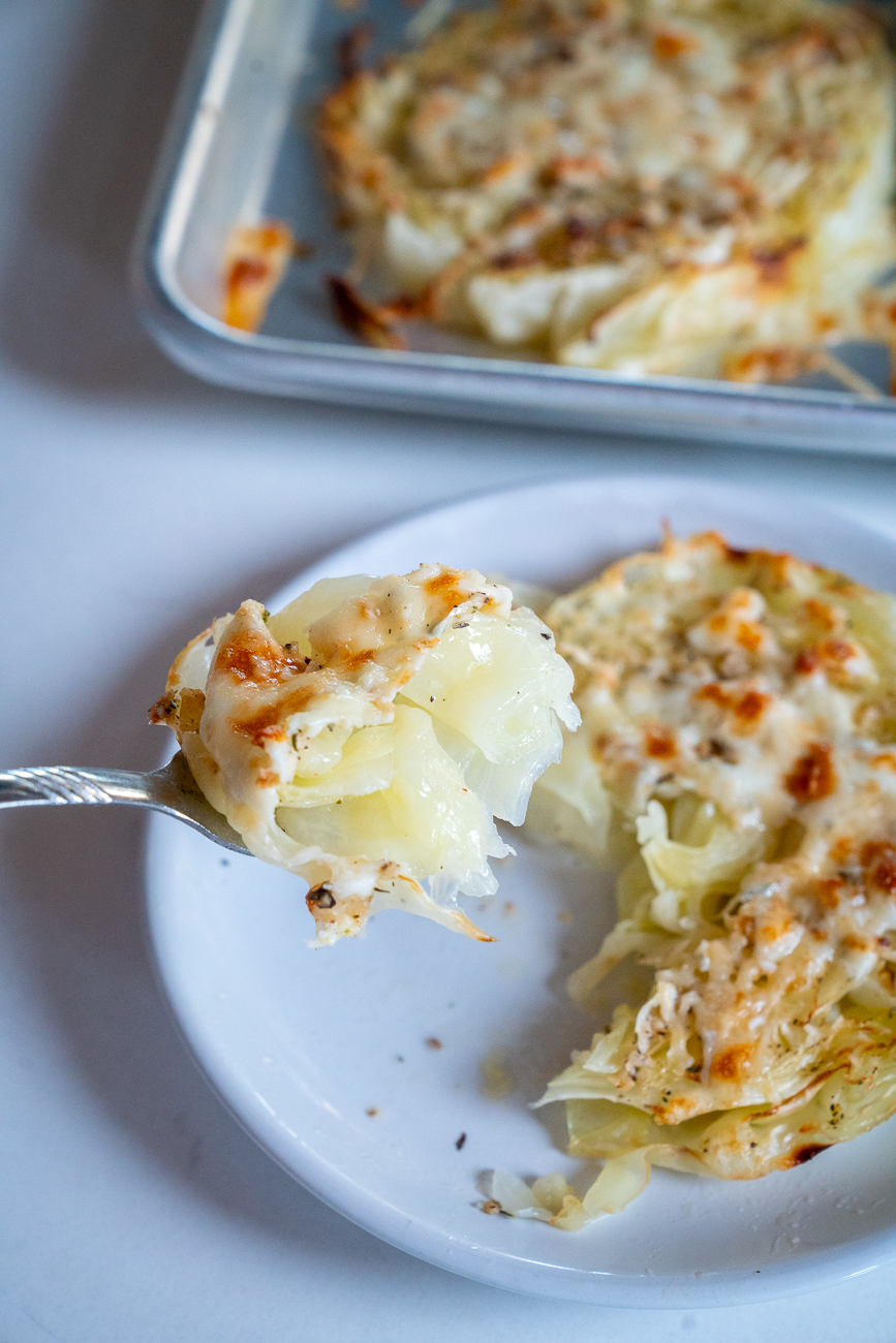 Cheesy Baked Cabbage Steaks-image