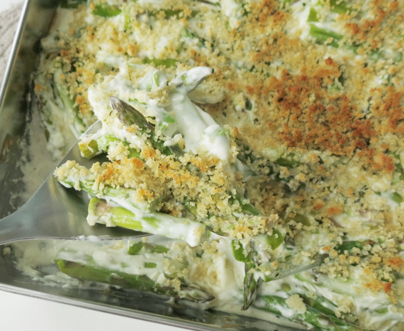 Asparagus Breadcrumb Casserole