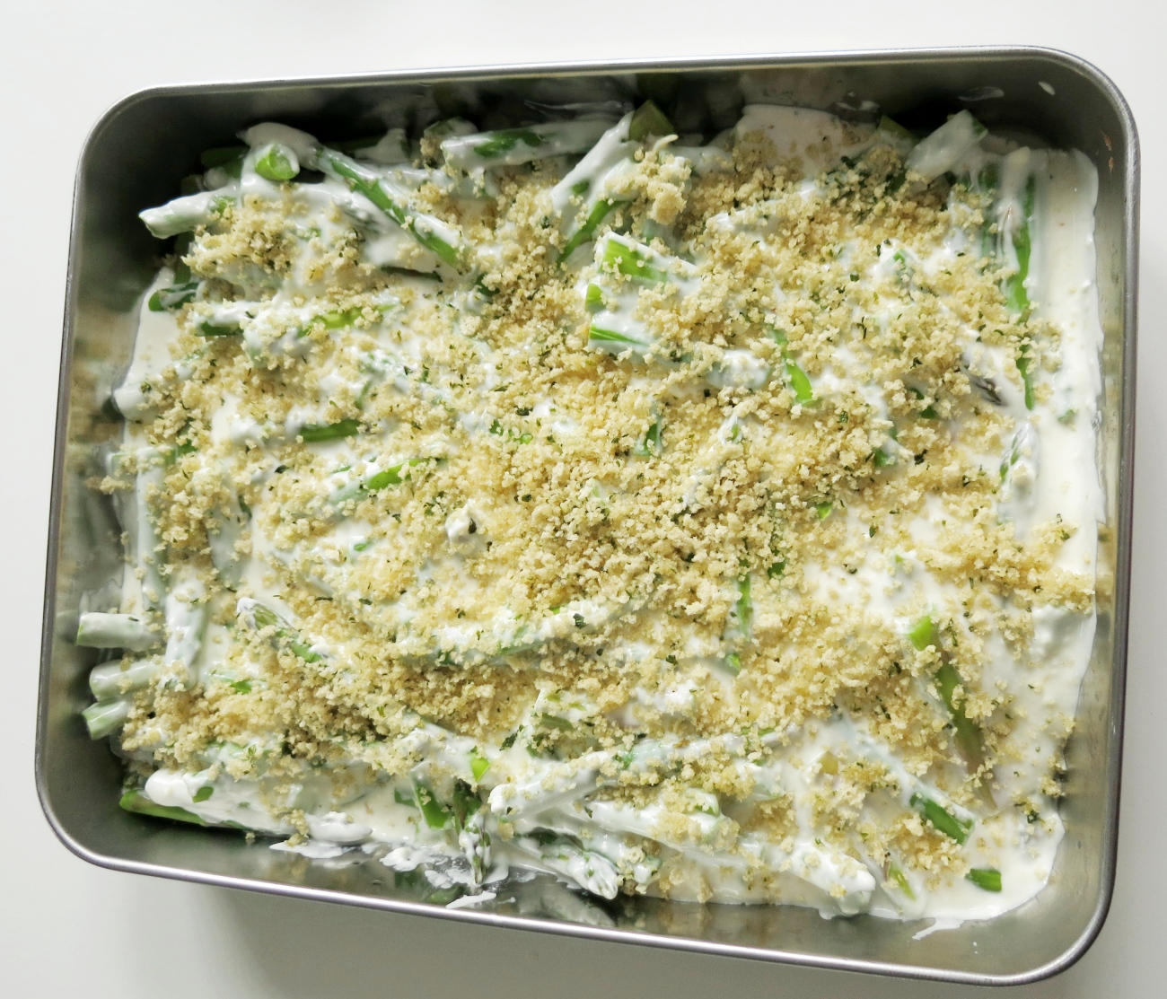 Asparagus Breadcrumb Casserole