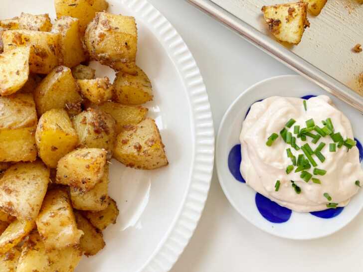 Baked Patatas Bravas with Sauce 12 Tomatoes