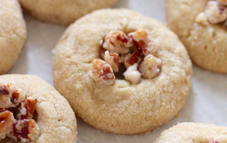 Pecan Thumbprint Cookies