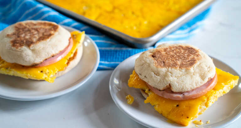 Sheet Pan Egg Breakfast Sandwiches