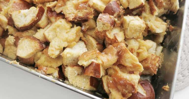 Salted Caramel Pretzel Bread Pudding