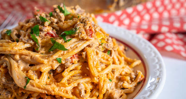 Baked Taco Spaghetti