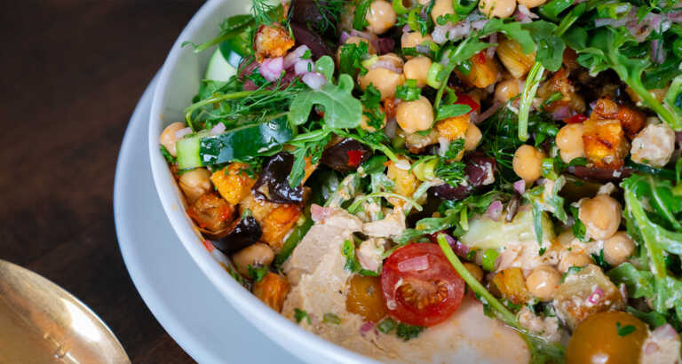 Spiced Chickpeas and Greens Salad
