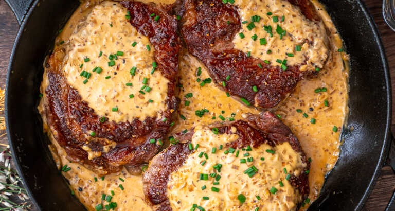 Gaelic Irish Steaks with Whiskey Cream and Colcannon