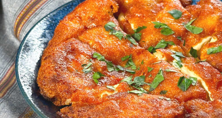 Crispy Cheesy Skillet Chicken