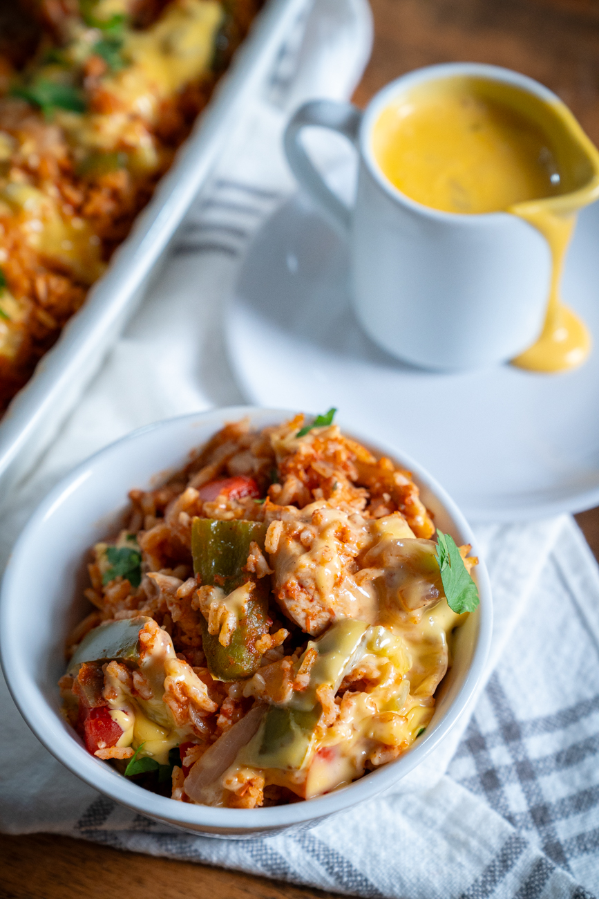 Queso Smothered Fajita Casserole-image