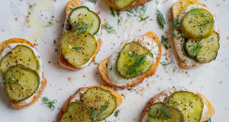 Dill Pickle Crostini
