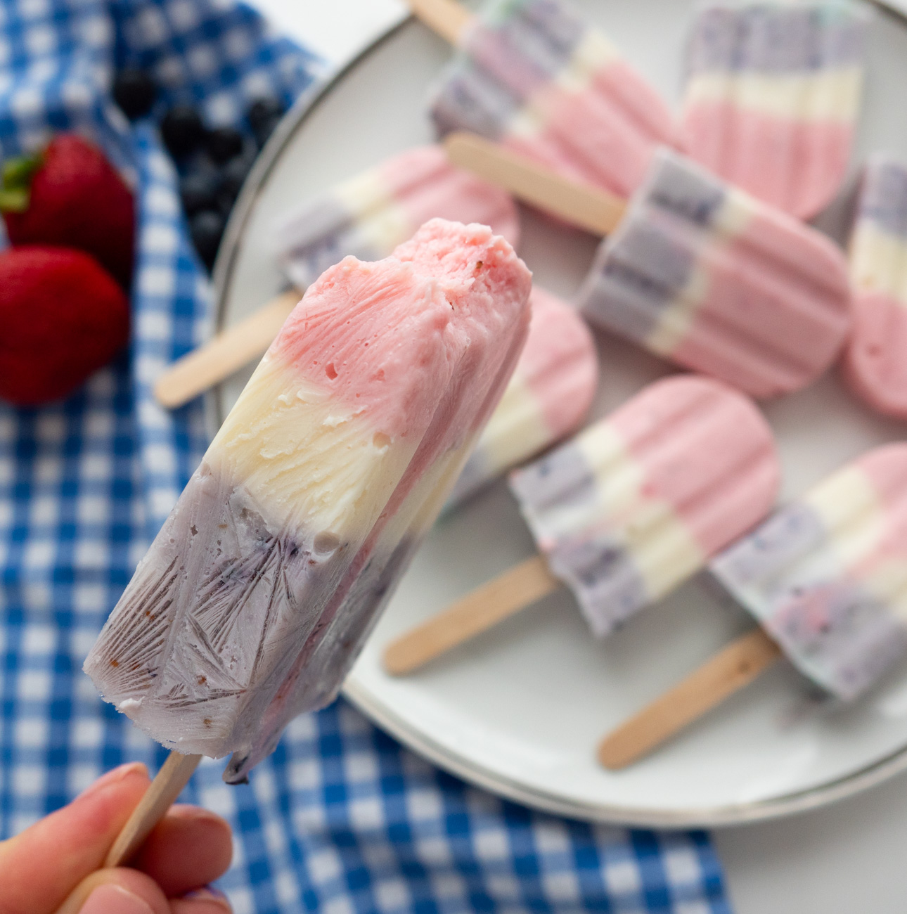 Red White & Blue Yogurt Pops