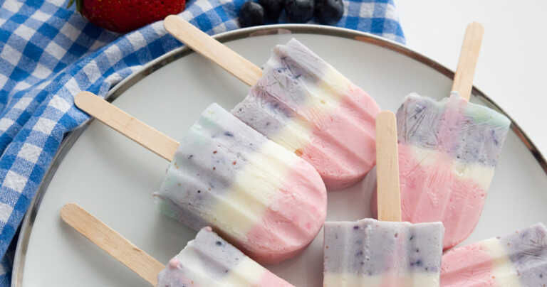 Red White & Blue Yogurt Pops