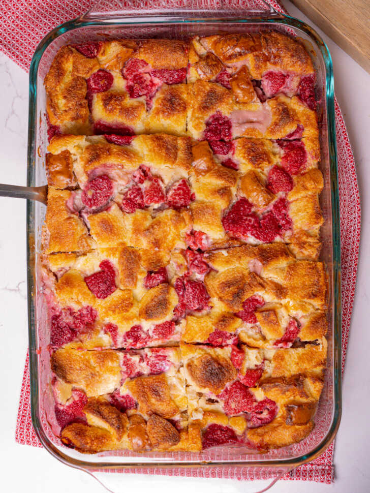 Raspberry Cheesecake French Toast Bake | 12 Tomatoes