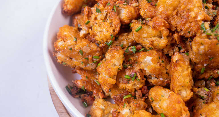 Warm Smashed Tater Tot Salad