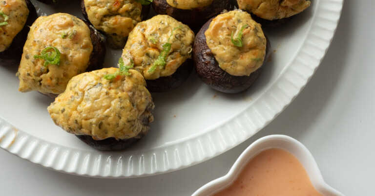 Asian-Style Stuffed Mushrooms