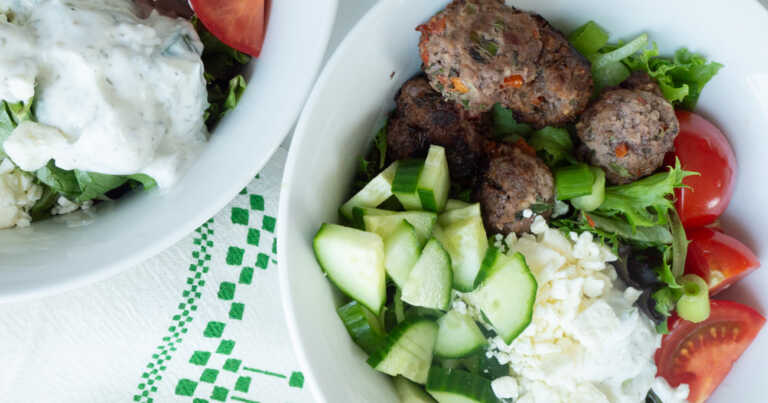 Greek Meatball Bowls