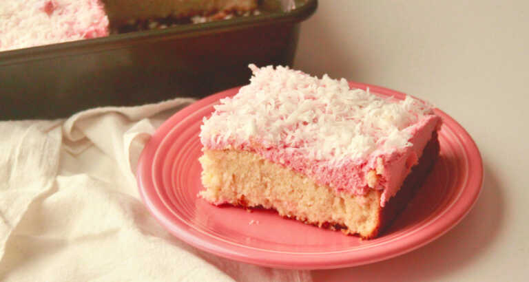 Raspberry Lamington Sheet Cake