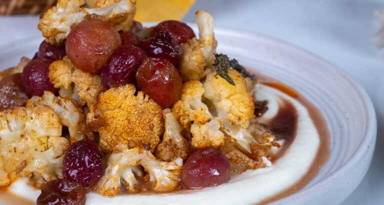Spiced Cauliflower & Roasted Grapes