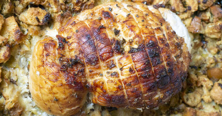 Sheet Pan Turkey Breast and Stuffing