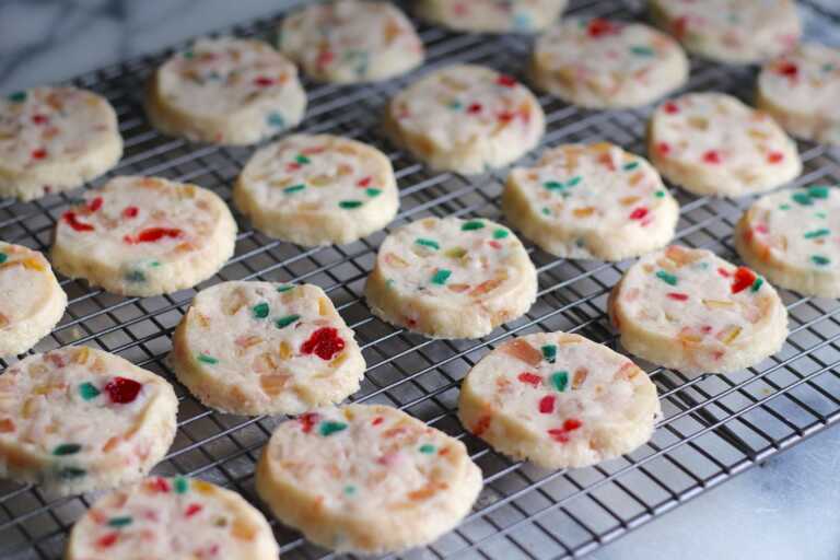 Fruitcake Shortbread Cookies