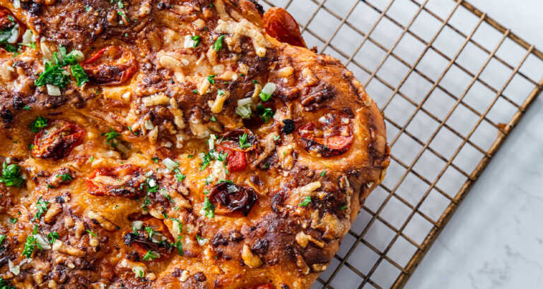 Tomato Basil Focaccia Bread