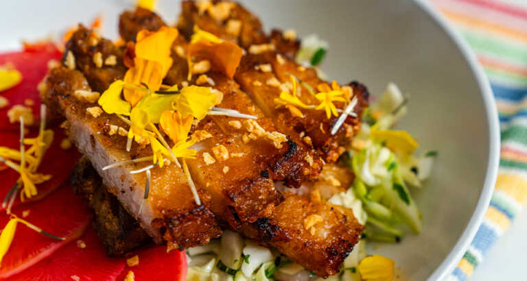 Korean Pork Belly with Sumi Salad