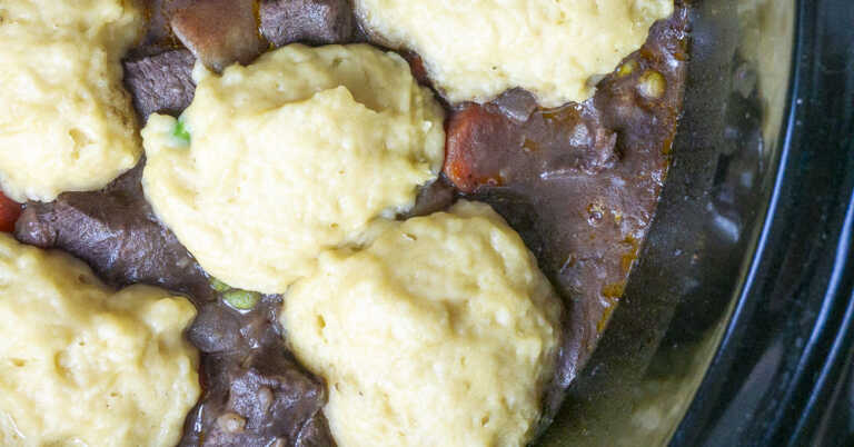 Slow Cooker Beef Stew and Dumplings
