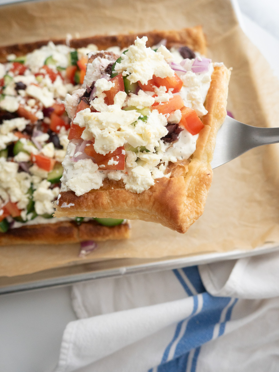 Greek Veggie Pizza Squares