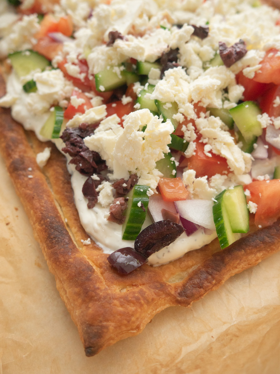 Greek Veggie Pizza Squares
