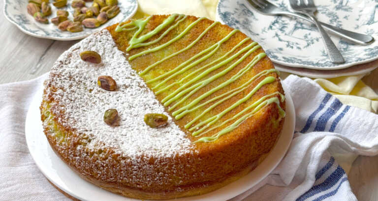 Pistachio Caprese Cake