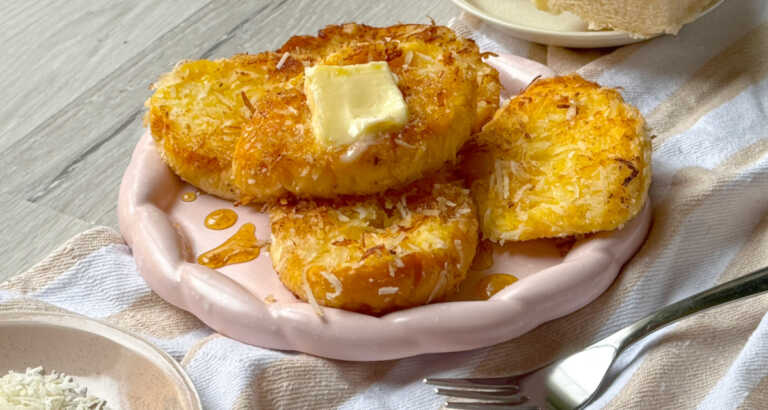 Coconut Crusted Hawaiian Roll French Toast