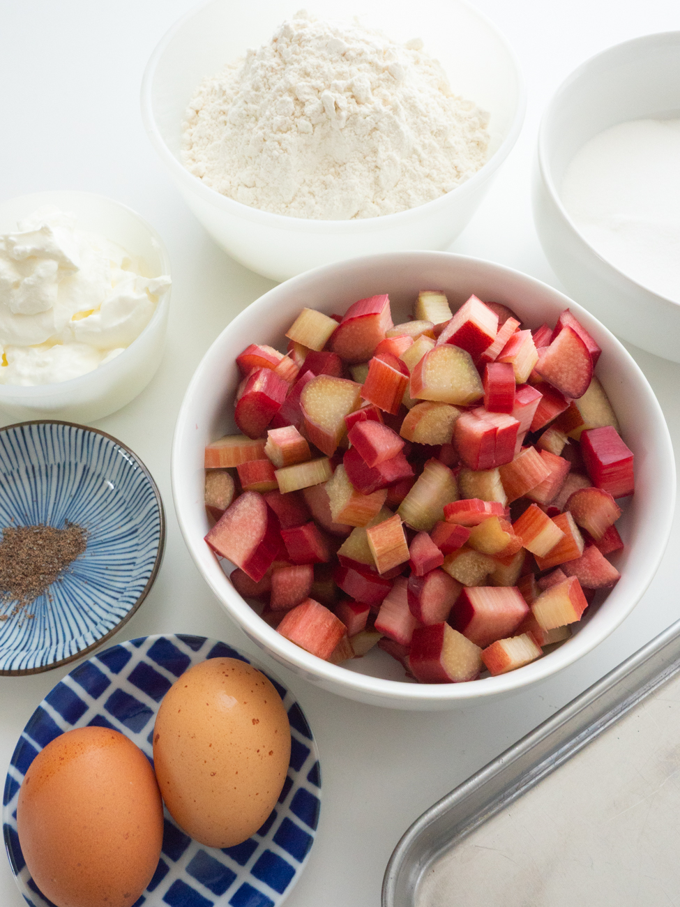Sour Cream Rhubarb Cake