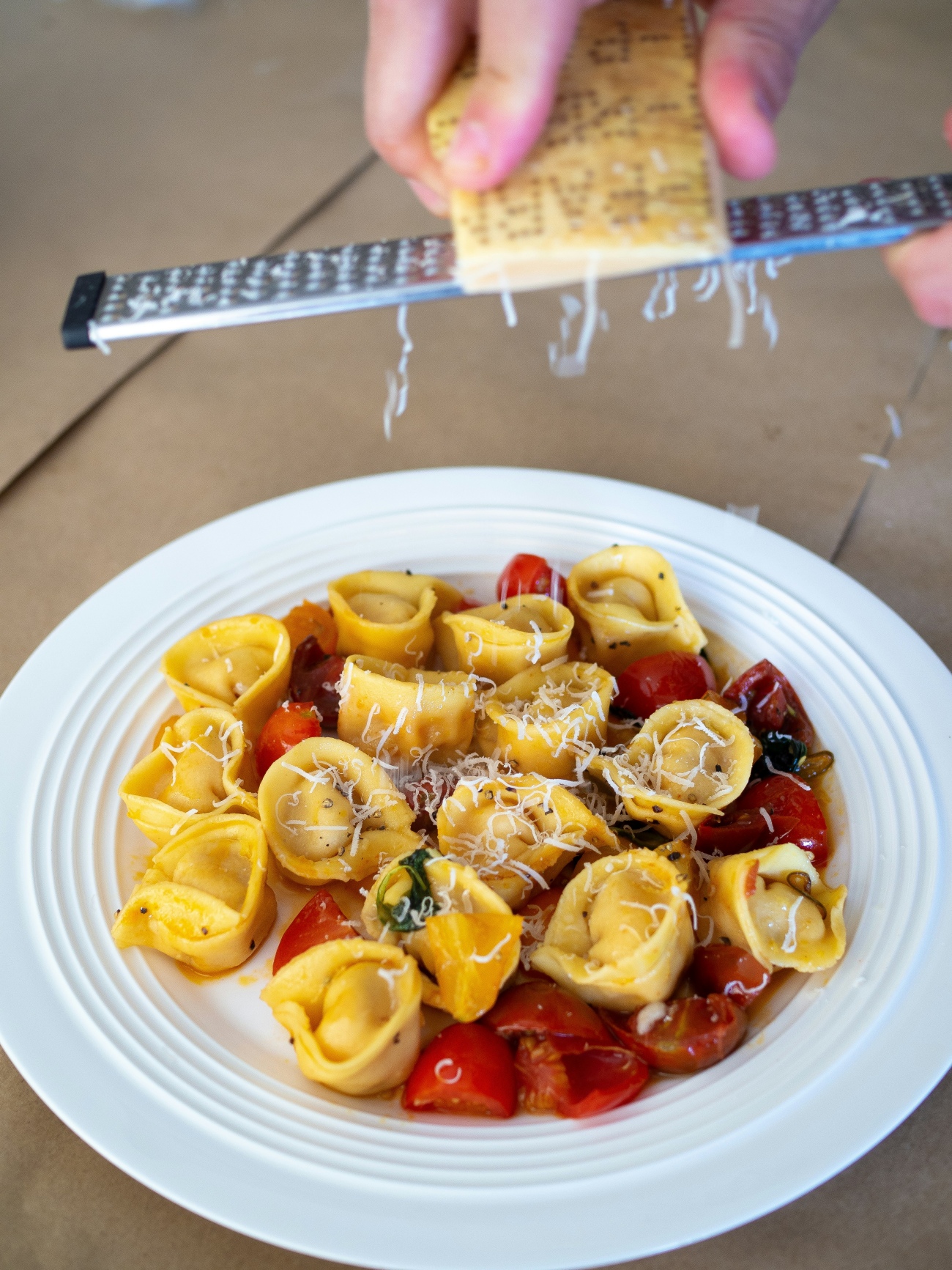 Tortellini with Parmesan on Top