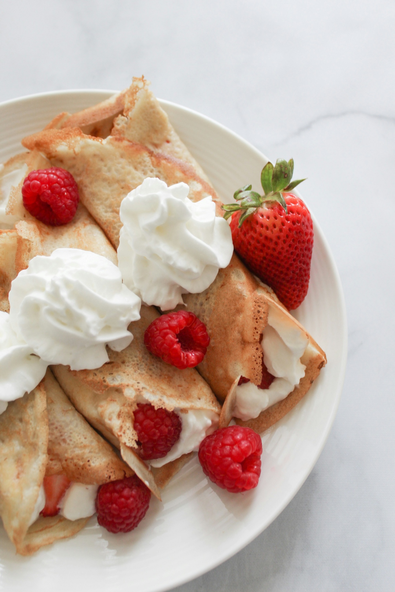 Crepes with Whipped Cream and Berries