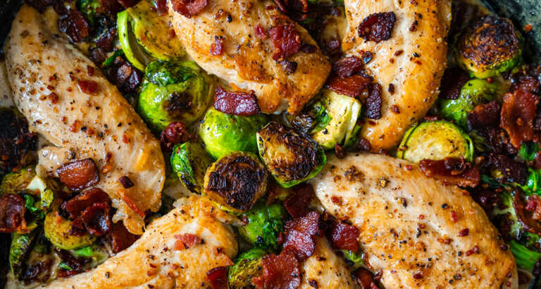 Creamy Chicken Brussels Skillet