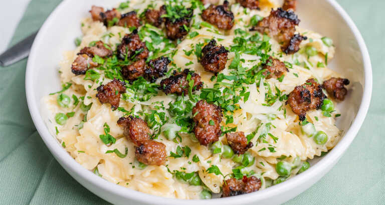 Creamy Pea and Sausage Pasta