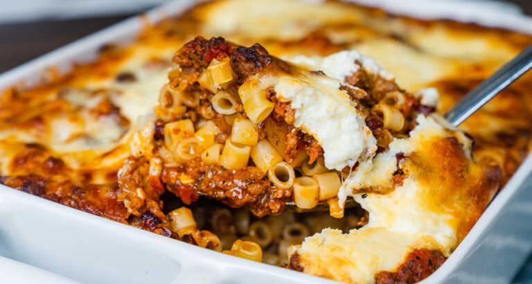 Cheesy Baked Pasta Fagioli